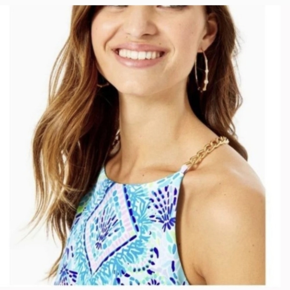 Lilly Pulitzer Chain Halter Pearl Romper 14 - Picture 5 of 11